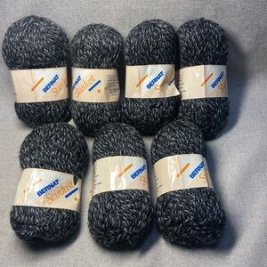 Bernat Stardust Yarn Gray. Lot of 7. New.